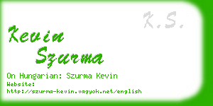 kevin szurma business card